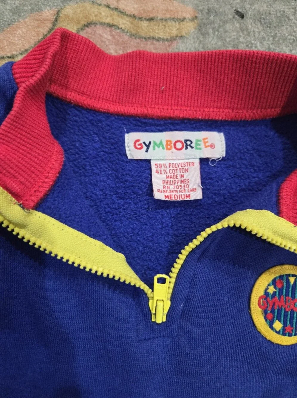Vintage Gymboree Colorblock Pullover Sweatshirt in Blue, Green & Red
